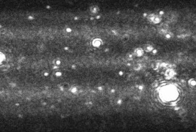 Image produced by Nanosight LM10-HS instrument showing a heavily aggregated protein sample.