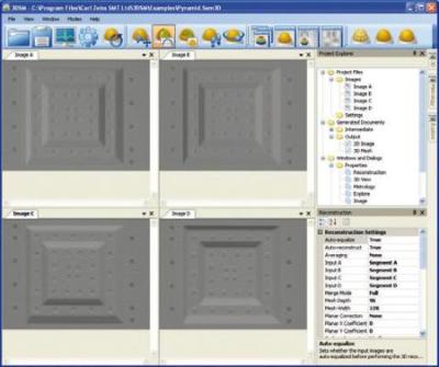 Input image layout. Predefined application layouts available from the toolbar.