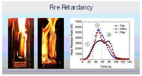 Enhanced Fire Retardancy of CNFs vs Talc and Clays.