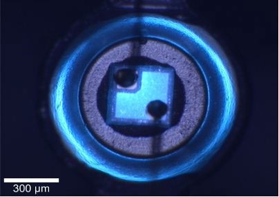 Video image of blue InGaN LED.