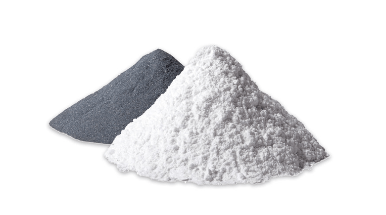 ground white and black powder for analysis