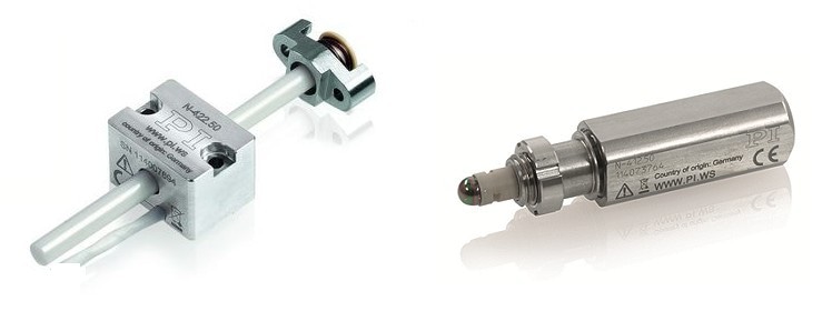 Actuators based on the Mini-Rod drive: N-422 OEM version (left) and N-412 integrated actuator (right) (Image: PI)