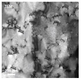 TEM image of a GaN sample exhibiting defects.