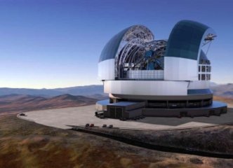 Artist rendering of the European Extremely Large Telescope (ELT), built on the 3,000-meter-high Cerro Amazones in the Atacama Desert in Chile. The ELT will be the largest terrestrial optical telescope for scientific evaluation of electromagnetic radiation in the visible and near-infrared wavelength range. (Image: ESO)