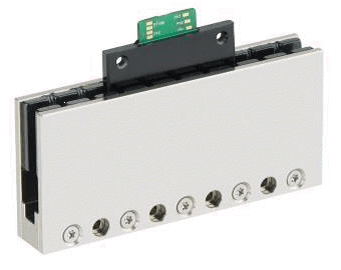 Flat PIMag® linear motor with three coils and u-shaped magnetic track