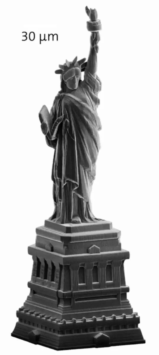 A miniature Statue of Liberty produced with laser lithography