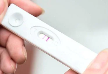 Image of commonly used lateral flow rapid test for determining pregnancy