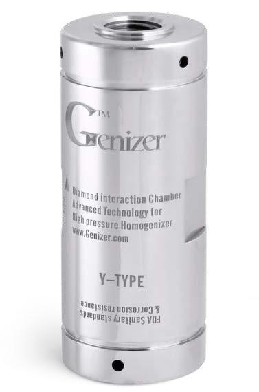 Genizer Y-Type diamond interaction chamber for HandGenizer Homogenizer.
