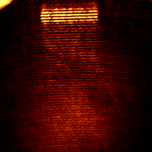 SNOM image of a surface plasmon-polariton wave launched on a nano-structured metal grid.