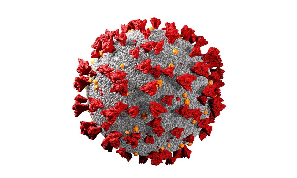 Coronavirus cells or bacteria molecule. Virus Covid-19. Virus isolated on white.