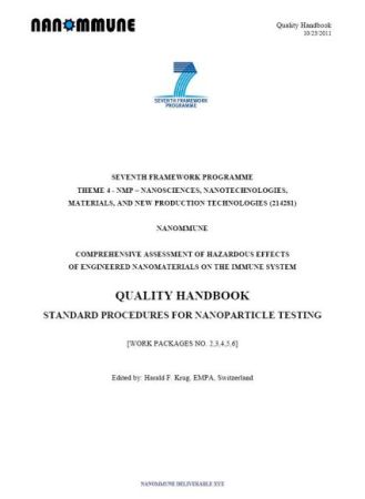 New Quality Handbook to Advance Nanoparticle Research