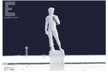 A Metal Version of Michelangelo’s David Made in Microscale by Additive Manufacturing