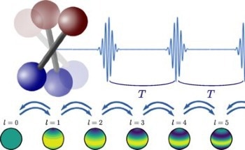 Topological Charges of Periodically Kicked Molecules